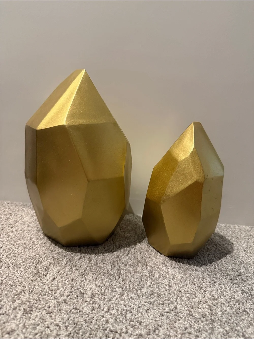 Gold Geometric Accent Sculptures - Set of 2